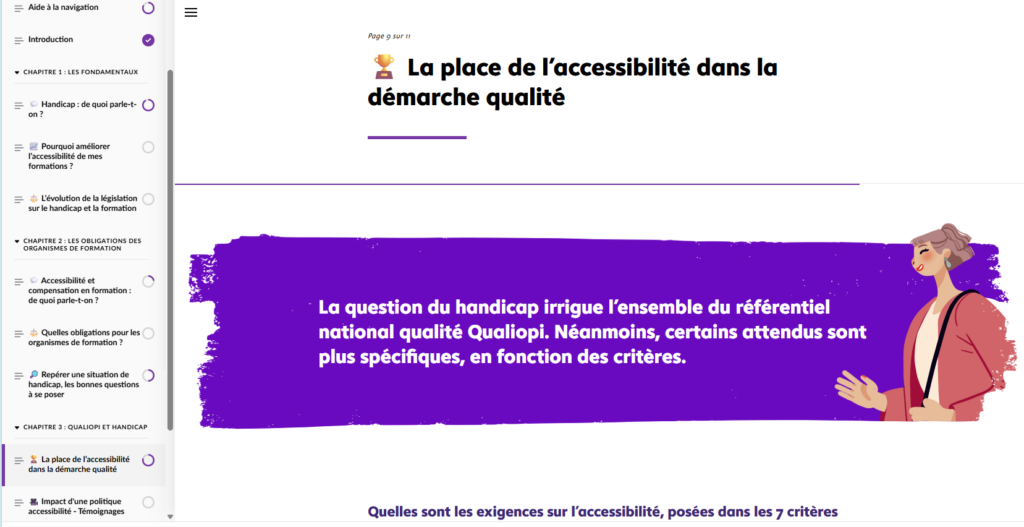 Ecran module accessibilité Agefiph - Speedernet